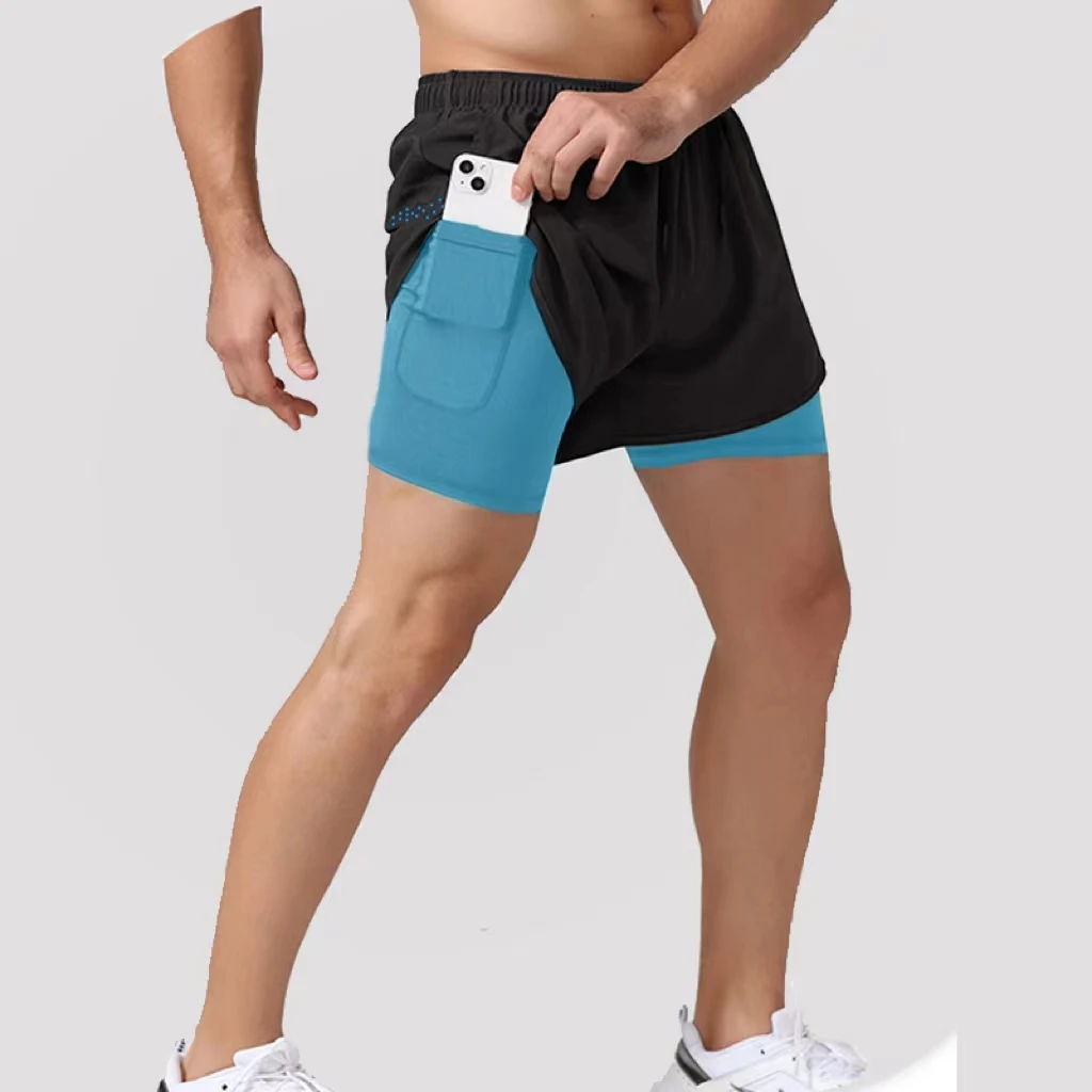 2023 Sport Shorts Men Sportswear Double-deck Training Short Pant Summer 2 In 1 Beach Homme Clothing Jogging Gym Running Shorts