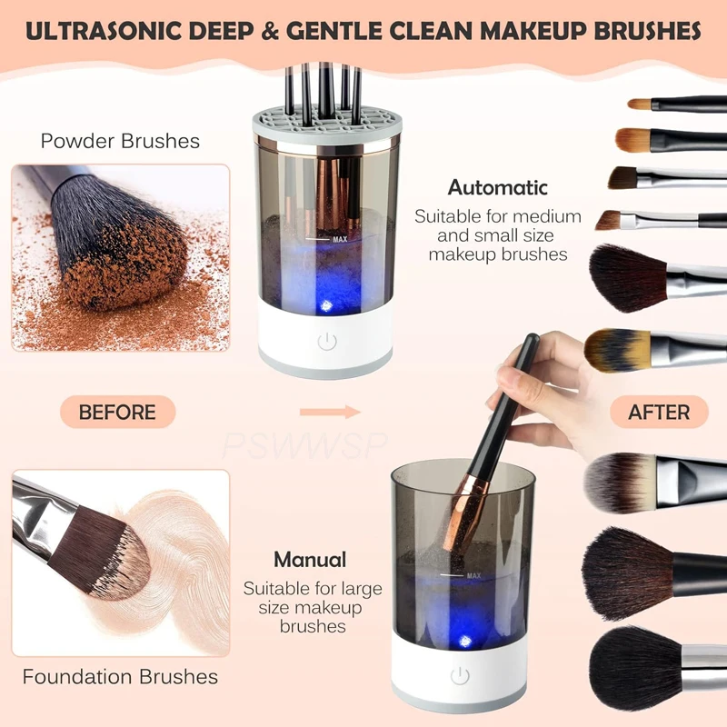 3 In 1 Electric Makeup Brush Cleaner Makeup Brushes Drying Rack Brush Holder Stand Tool Automatic Make Up Brush Cleaner Machine